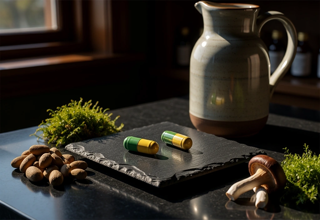 Morning supplement ritual scene